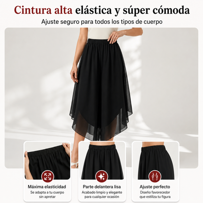 Pantalones de gasa de mujer de corte ancho – Asimétricos y elegantes ✨ Para el día a día y las vacaciones