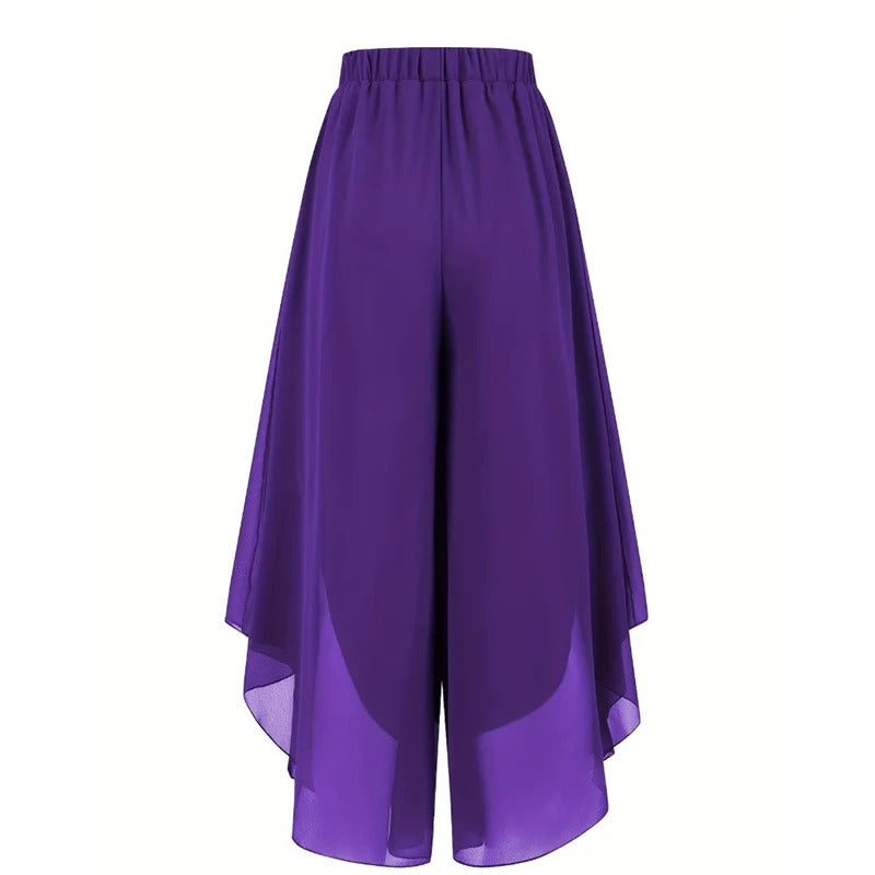 Pantalones de gasa de mujer de corte ancho – Asimétricos y elegantes ✨ Para el día a día y las vacaciones