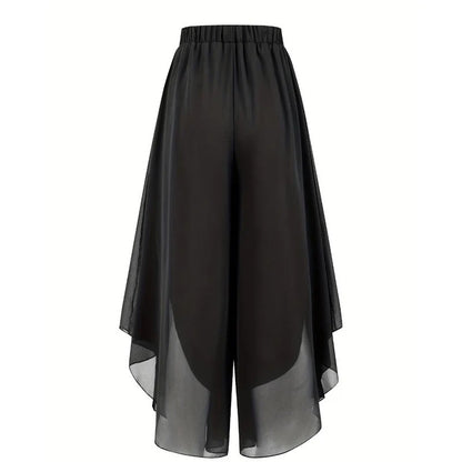Pantalones de gasa de mujer de corte ancho – Asimétricos y elegantes ✨ Para el día a día y las vacaciones