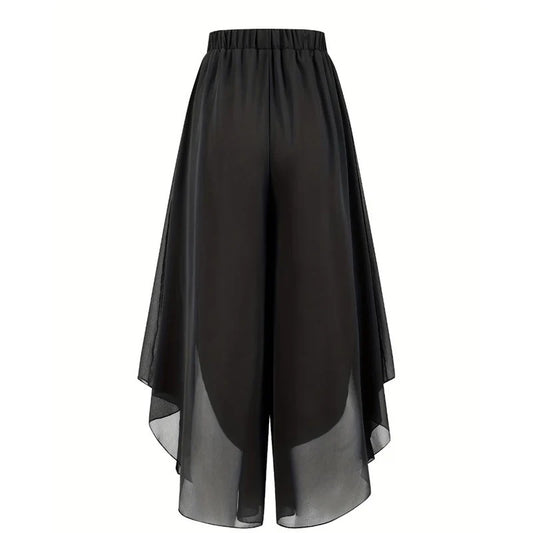 Pantalones de gasa de mujer de corte ancho – Asimétricos y elegantes ✨ Para el día a día y las vacaciones